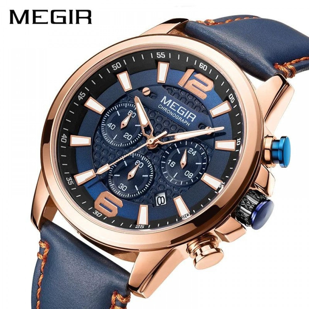 MEGIR 2156 Fine Leather Quartz Chronograph