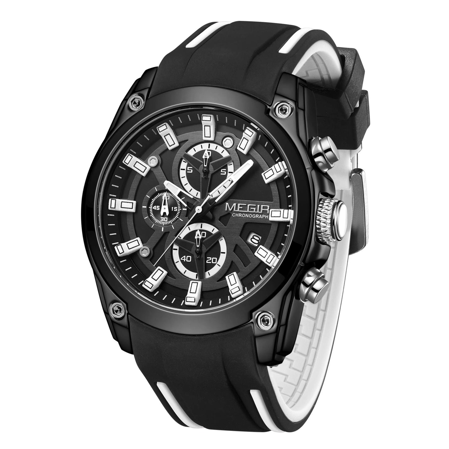 MEGIR 2144 Luxury Silicone Sport Chronograph