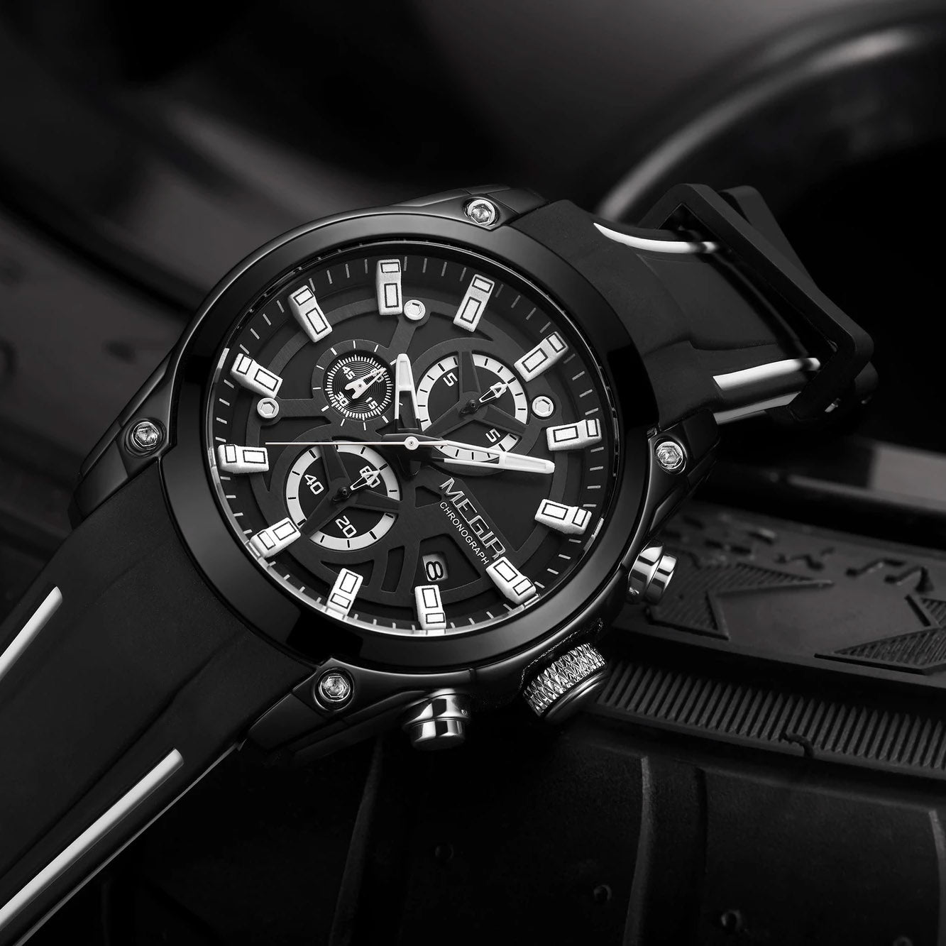 MEGIR 2144 Luxury Silicone Sport Chronograph