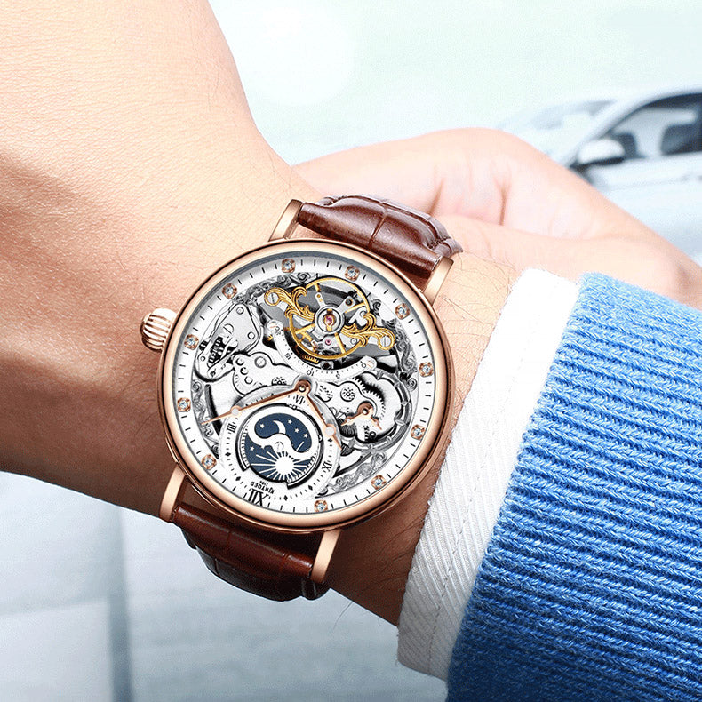 KINYUED Sun Moon Phase Mechanical Watch