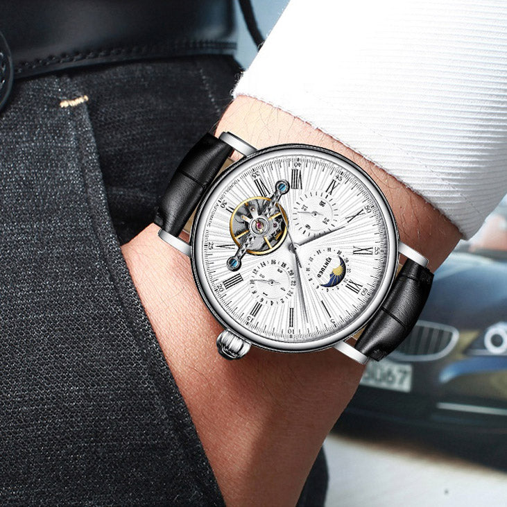 KINYUED Flying Tourbillion Mechanical Watch