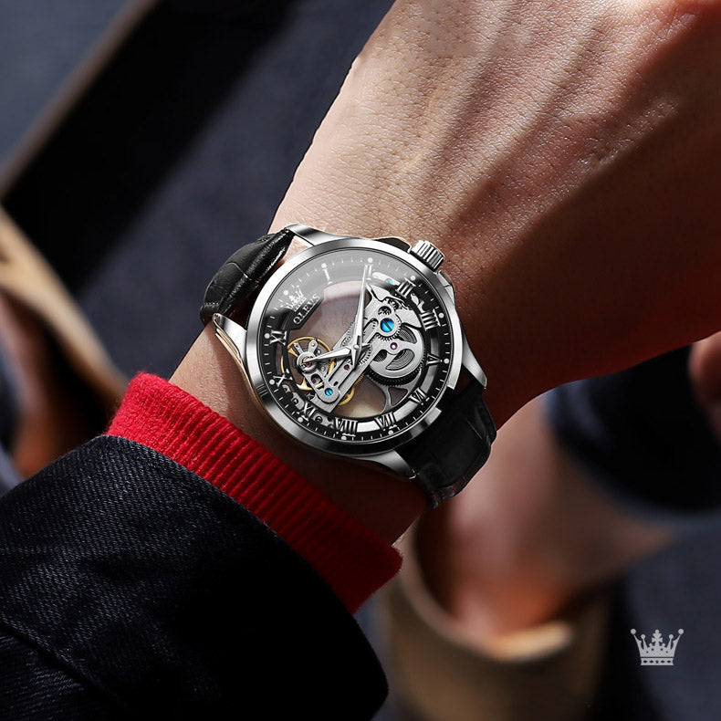 OLEVS 6661 Tourbillon Automatic Skeleton Watch