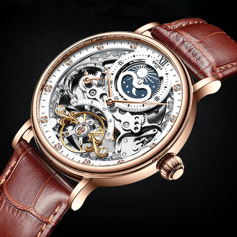 KINYUED Sun Moon Phase Mechanical Watch