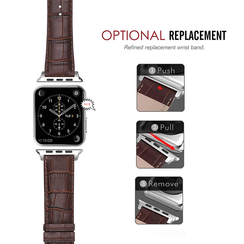 Crocodile Leather Apple Watch Band